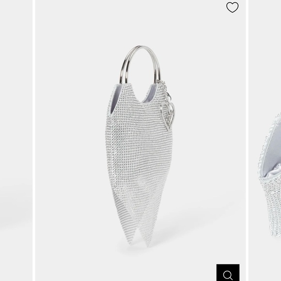 bebe Silver Mesh Wristlet with Heart Charm - Picture 2 of 7